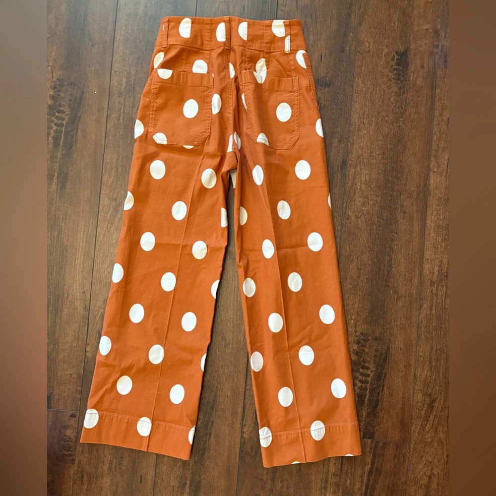 Maeve Colette Pant Orange and White Polka Dot - Picture 5 of 5